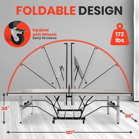 Serenelife Durable Indoor Table Tennis Table - Designed with MDF Table Top for Optimal Bounce SLPPTB22